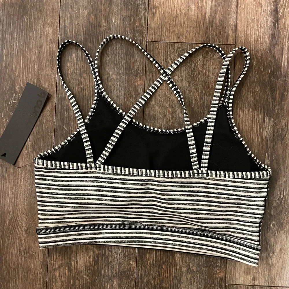 Mono B Striped Black and White Bra Top
